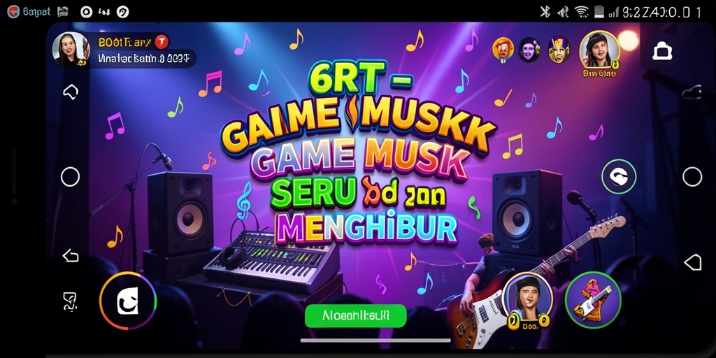Screenshot gameplay 6RT yang menampilkan aksi musik seru.