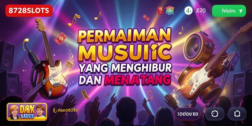 Tampilan gameplay 8728SLOTS dengan interaksi musik yang menarik.