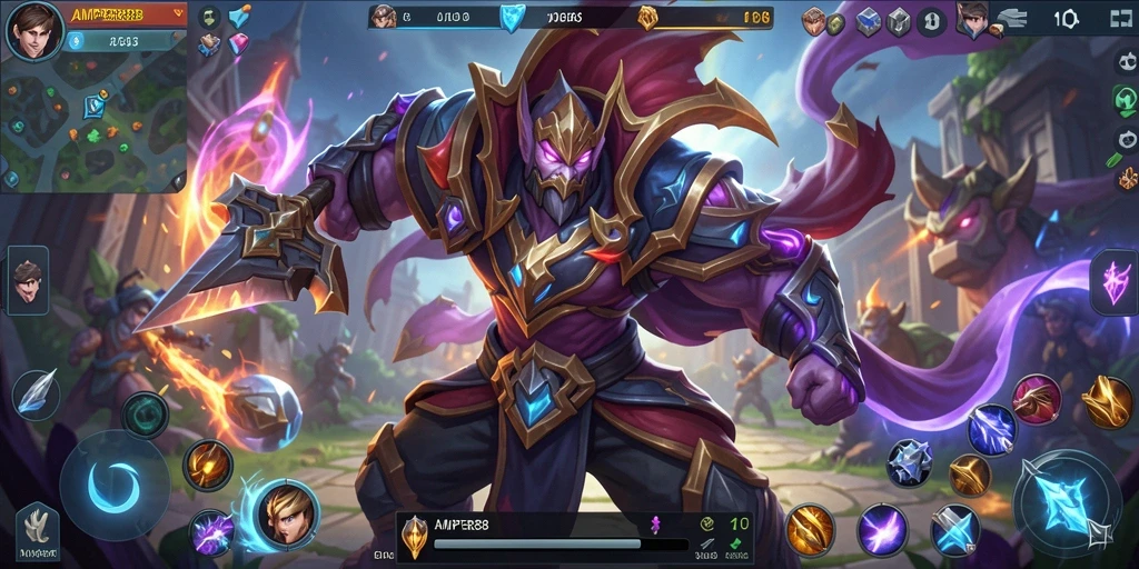 Tangkapan layar gameplay AMPER88 dengan aksi pertarungan intens.
