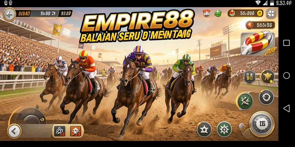 Tampilan gameplay seru dalam balapan kecepatan tinggi di EMPIRE88.
