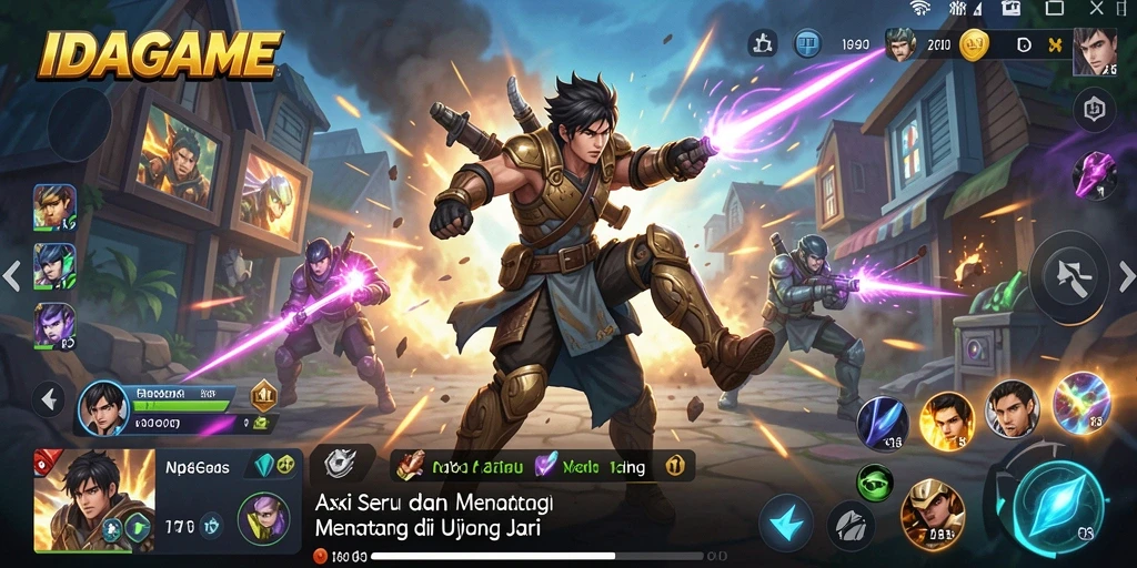 Tampilan menarik gameplay IDAGAME dengan aksi mendebarkan.