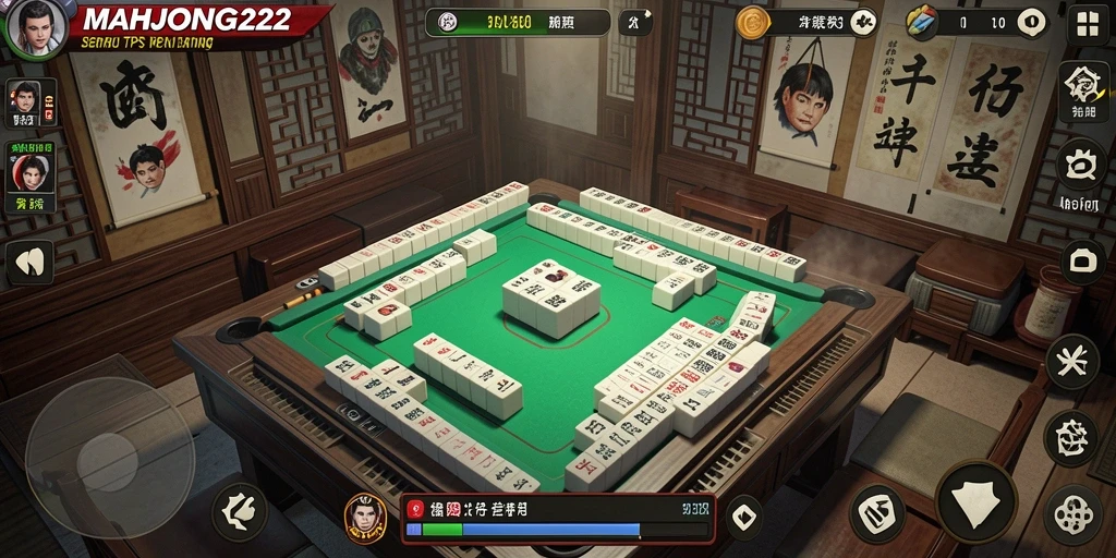 Screenshot tampilan gameplay seru dari MAHJONG222.