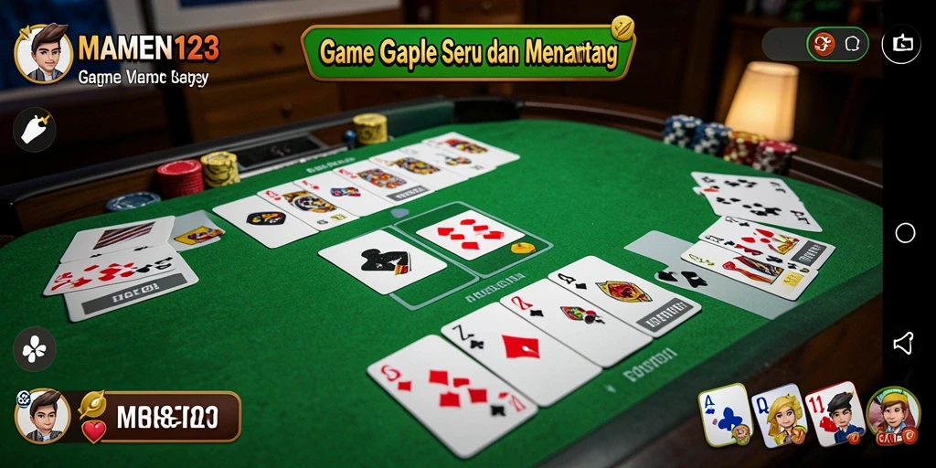 Tampilan gameplay seru dari MAMEN123 saat bermain Gaple.