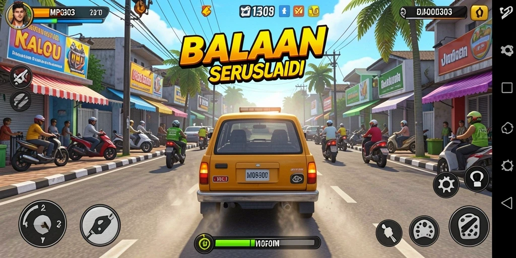 Tampilan intens gameplay balapan di MPO303 dengan mobil-mobil cepat.