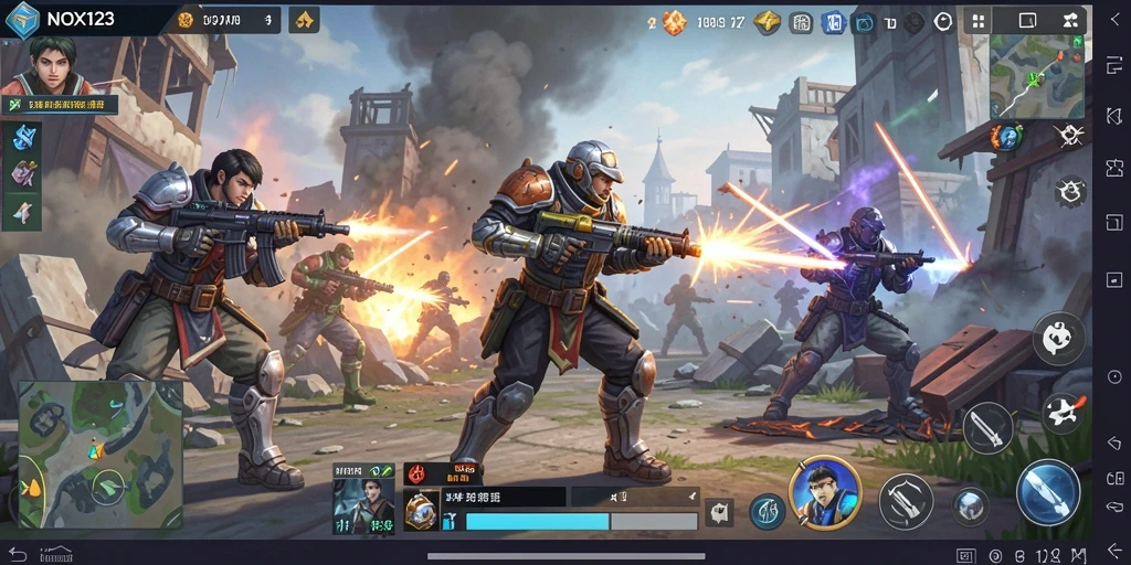 Tampilan mendebarkan dari gameplay strategi di NOX123.