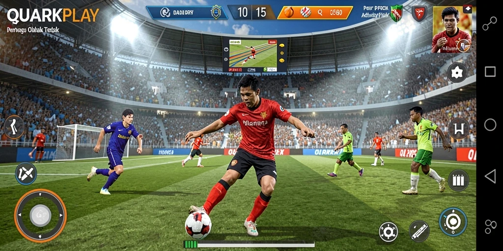 Tampilan gameplay seru dalam QUARKPLAY yang memikat para pemain olahraga.