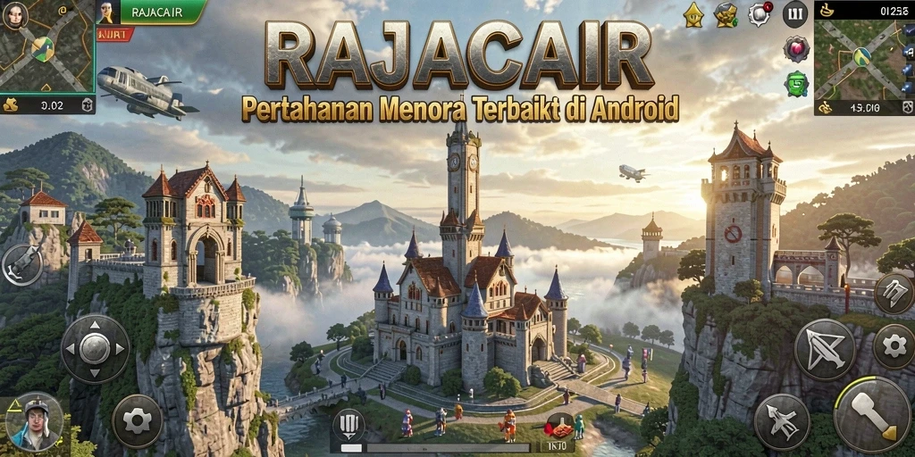 Gameplay RAJACAIR yang mendebarkan dengan strategi menara pertahanan.