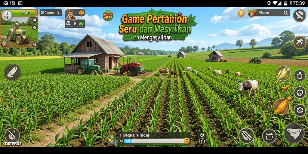 Screenshot utama RR789 menampilkan gameplay pertanian yang seru.